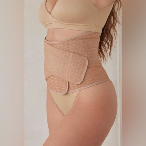 Bumpsuit Velcro Waist Trainer Beige Belly Band Postpartum Supportwear Maternity - Picture 3 of 10
